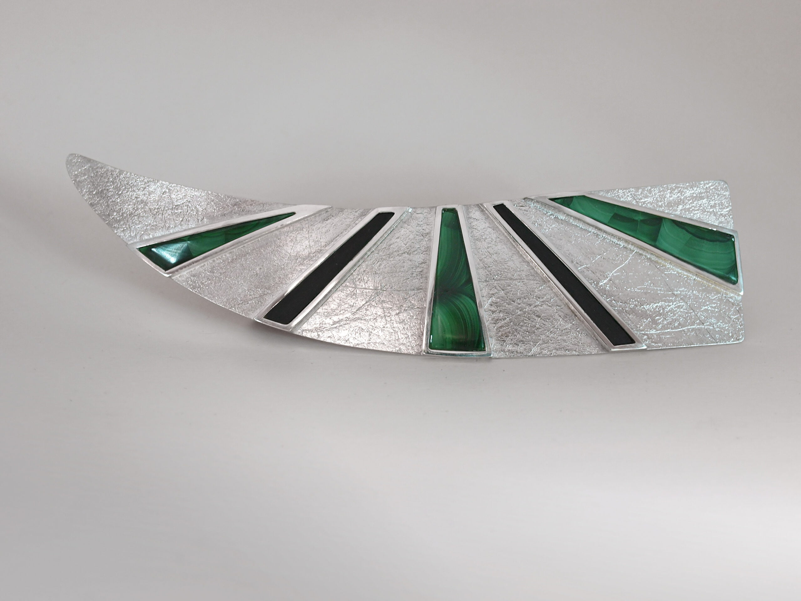 Haarspeld malachiet en ebben